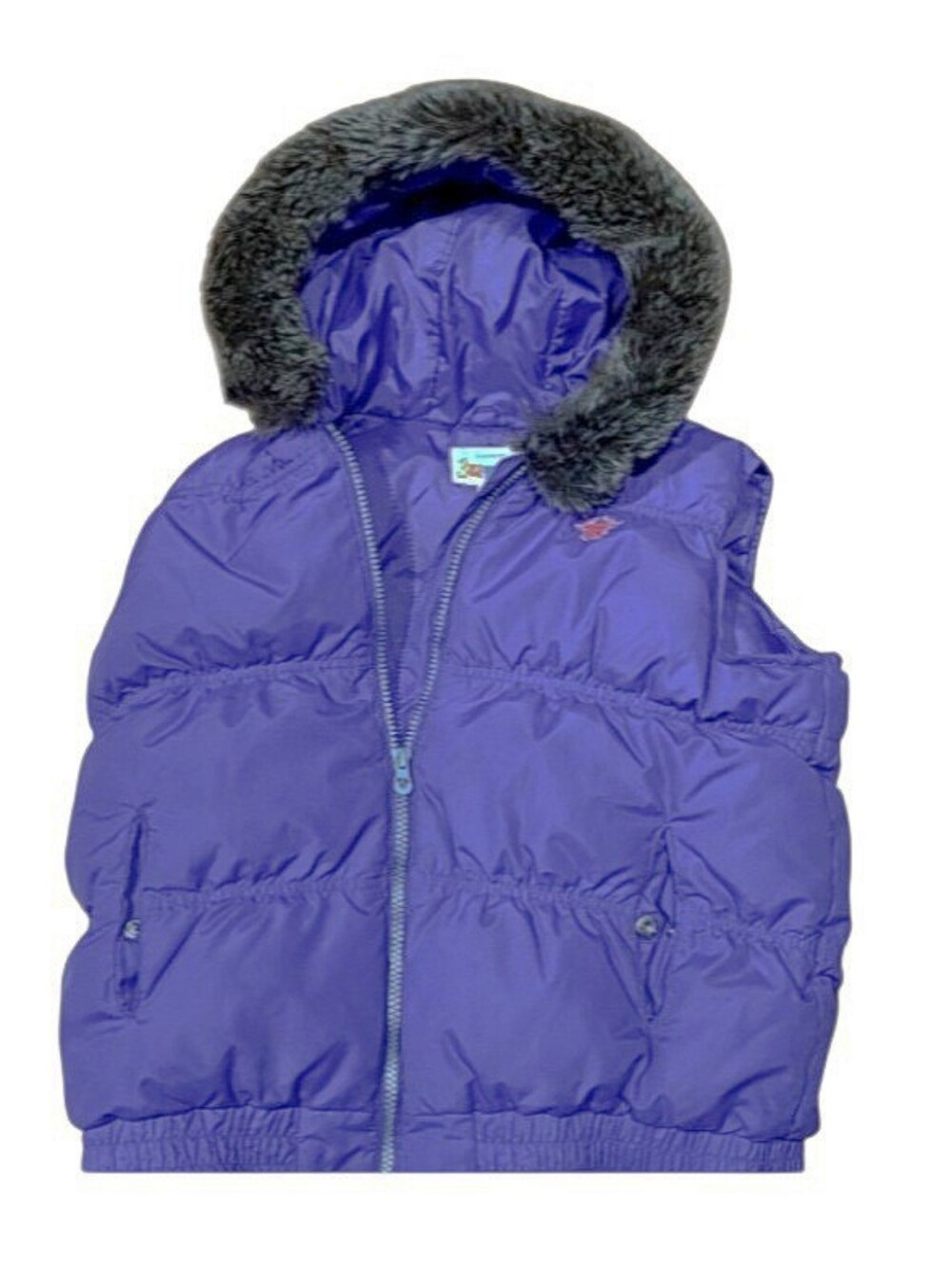 Giordano Girl's Purple Hooded Puffer Vest